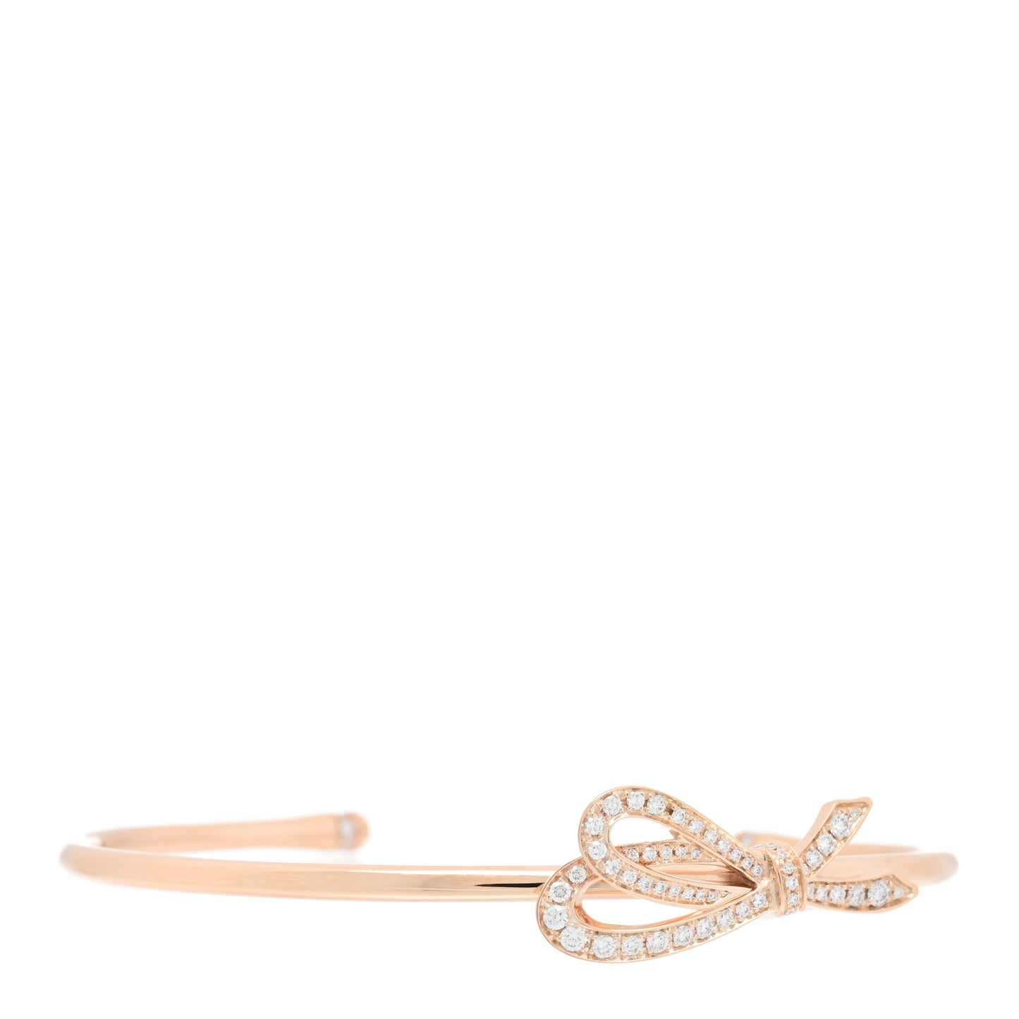 18K Rose Gold Diamond Bow Cuff Bracelet