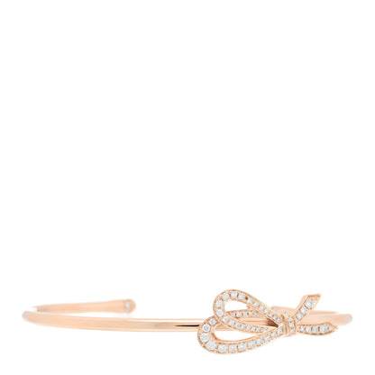 Tiffany 18K Rose Gold Diamond Bow Cuff Bracelet 1 of 3