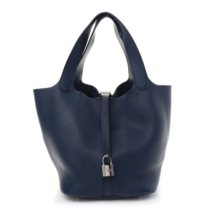 Hermes Taurillon Clemence Picotin Lock 22 MM Bleu Saphir 1 of 15