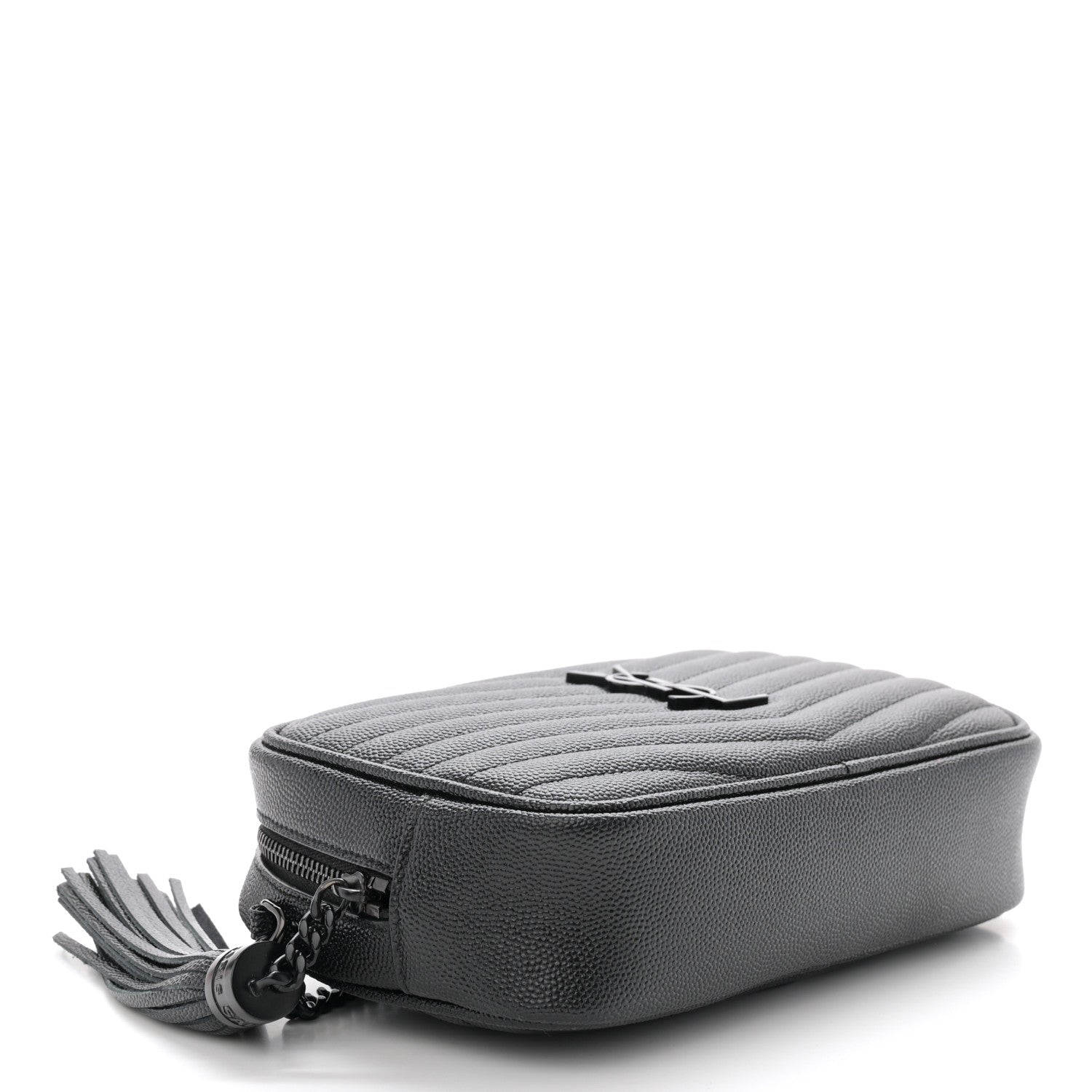 Saint Laurent Grain De Poudre Matelasse Monochrome Monogram Mini Lou Camera Bag Black 4 of 10