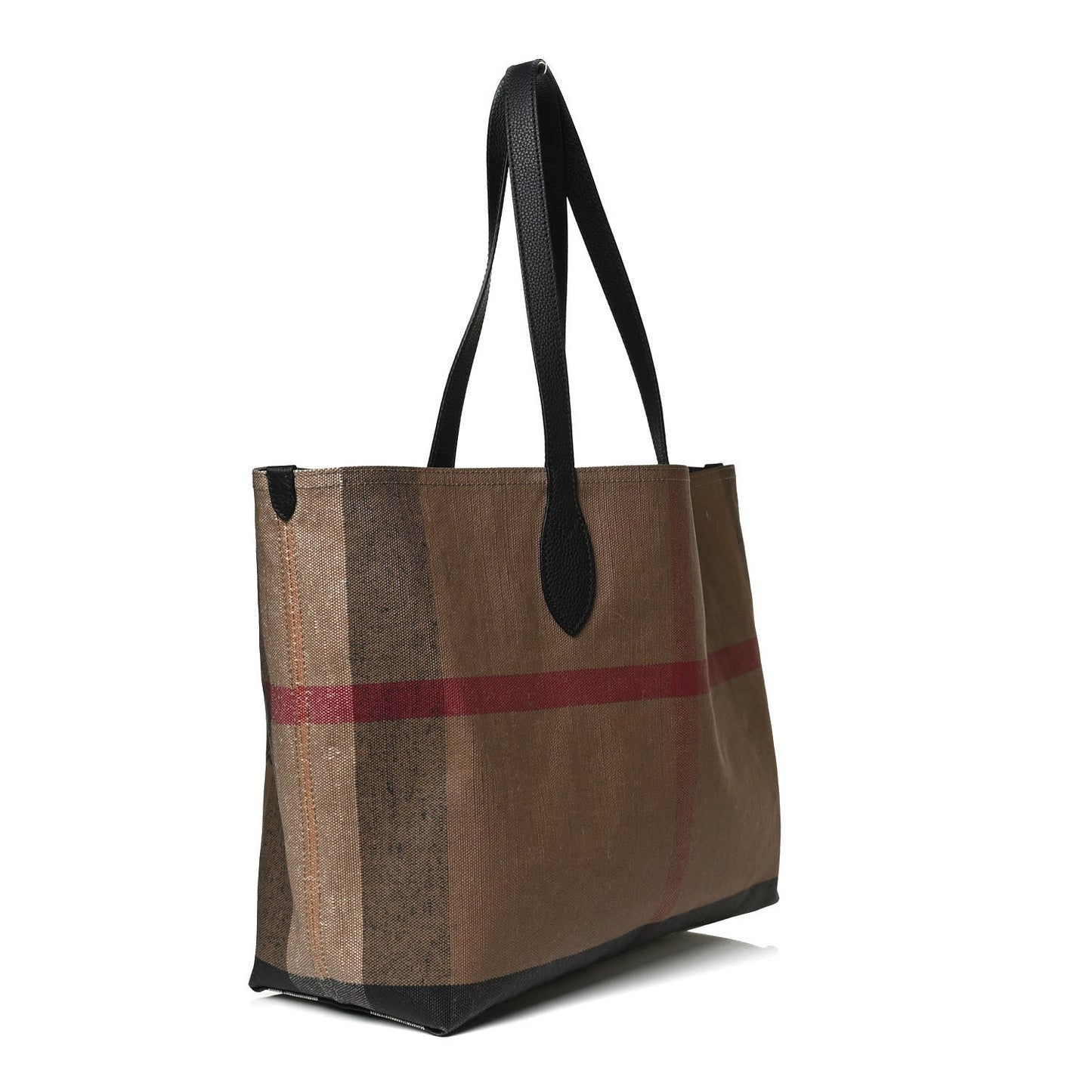 Coated Canvas Mega Check Medium Doodle Tote Black