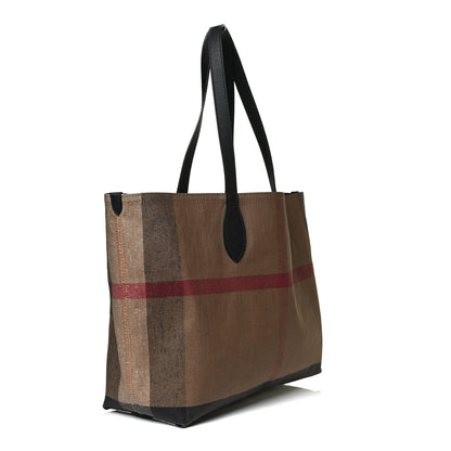Burberry Coated Canvas Mega Check Medium Doodle Tote Black 3 of 16