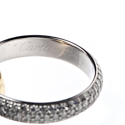 Cartier 18K White Yellow Pink Gold Diamond Classic Trinity Paved Ring 47 4 4 of 5