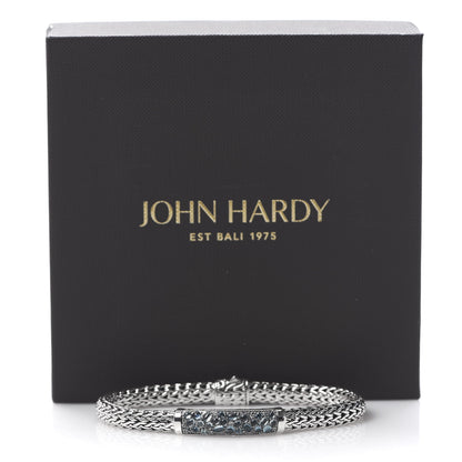 John Hardy Sterling Silver Blue Topaz 6.5mm Station Classic Chain Bracelet 6 of 6