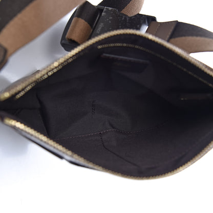 Fendi X FILA Glazed Fabric Vitello Century FF 1974 Mania Crossbody Messenger Mogano Panna Blueberry 5 of 9
