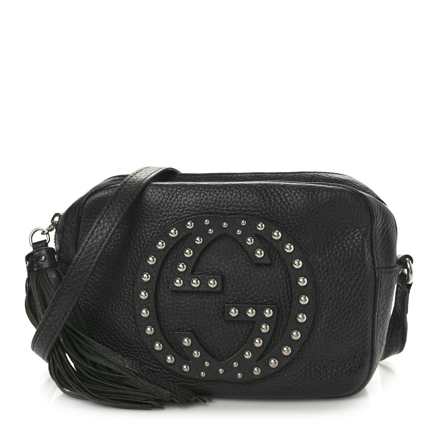 Gucci Pebbled Calfskin Studded Small Soho Disco Bag Black 1 of 15