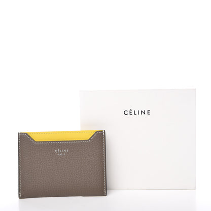Celine Drummed Calfskin Bi-Color Card Holder Souris 10 of 10