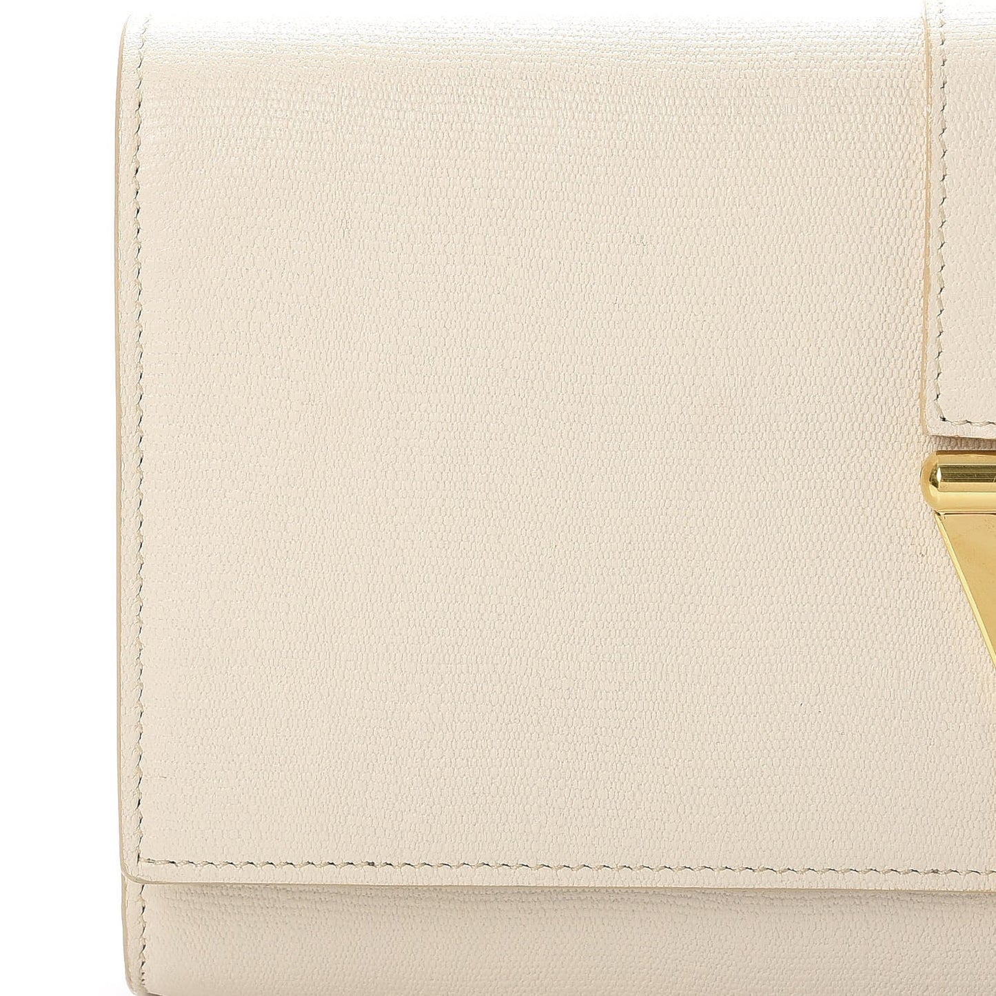 Textured Calfskin Classic Y Clutch Light Beige