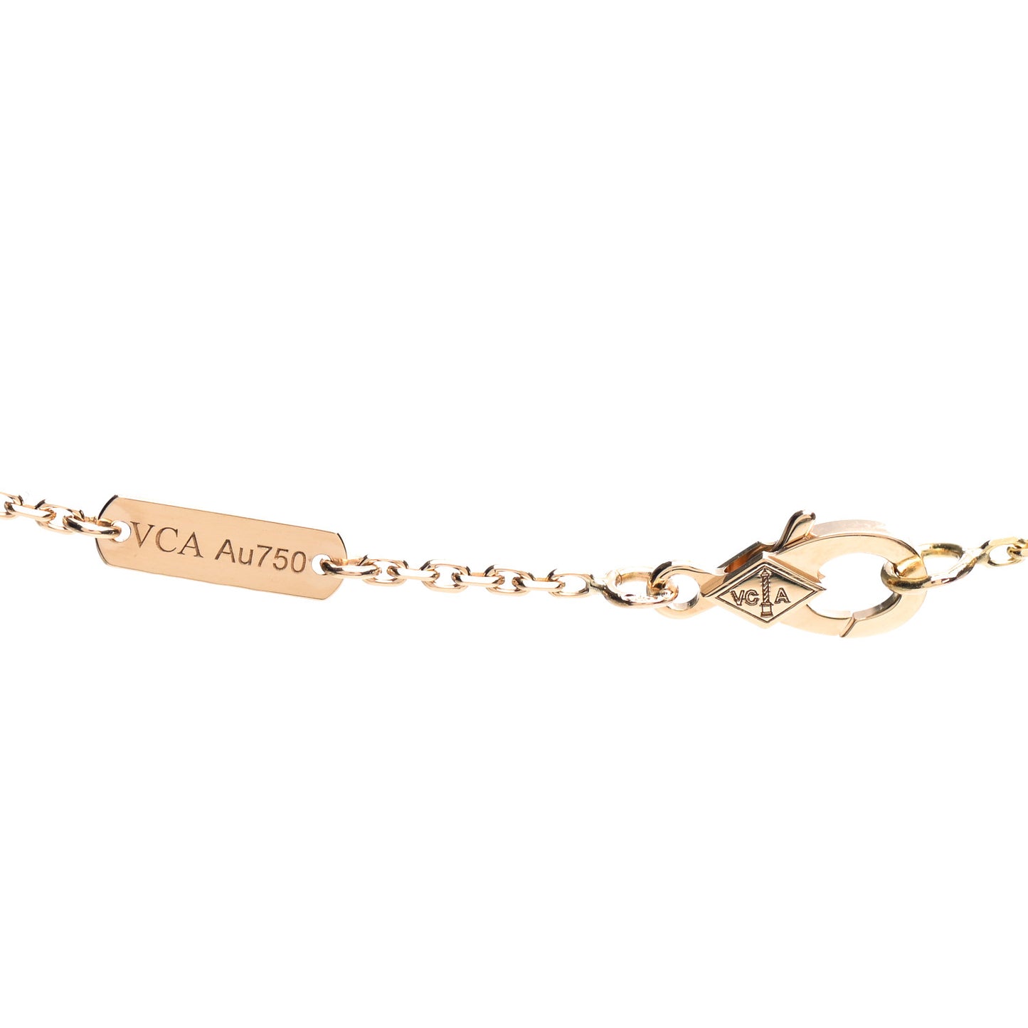 18K Yellow Gold Mother of Pearl Vintage Alhambra Pendant Necklace