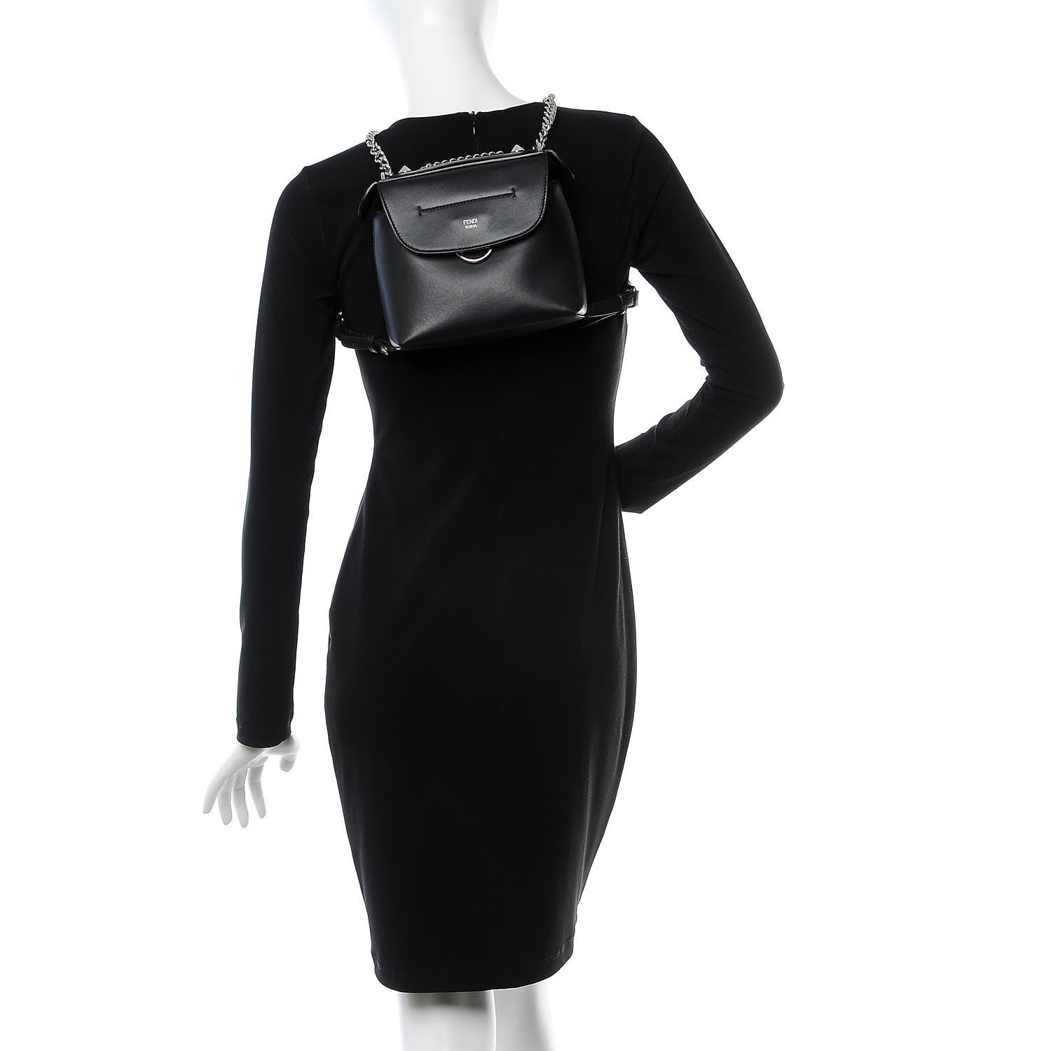 Fendi Vitello Century Opaco Mini Back to School Backpack Black 2 of 11