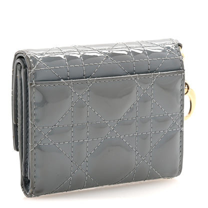 Christian Dior Patent Cannage Lady Dior Lotus Wallet Light Blue 3 of 11