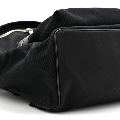 Saint Laurent Canvas Signature Embroidered City Backpack Black 10 of 12