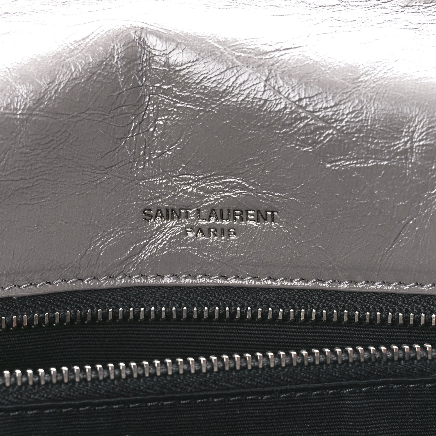 Saint Laurent Crinkled Calfskin Matelasse Monogram Medium Niki Chain Satchel Fog 6 of 12