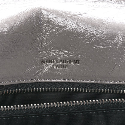 Saint Laurent Crinkled Calfskin Matelasse Monogram Medium Niki Chain Satchel Fog 6 of 13