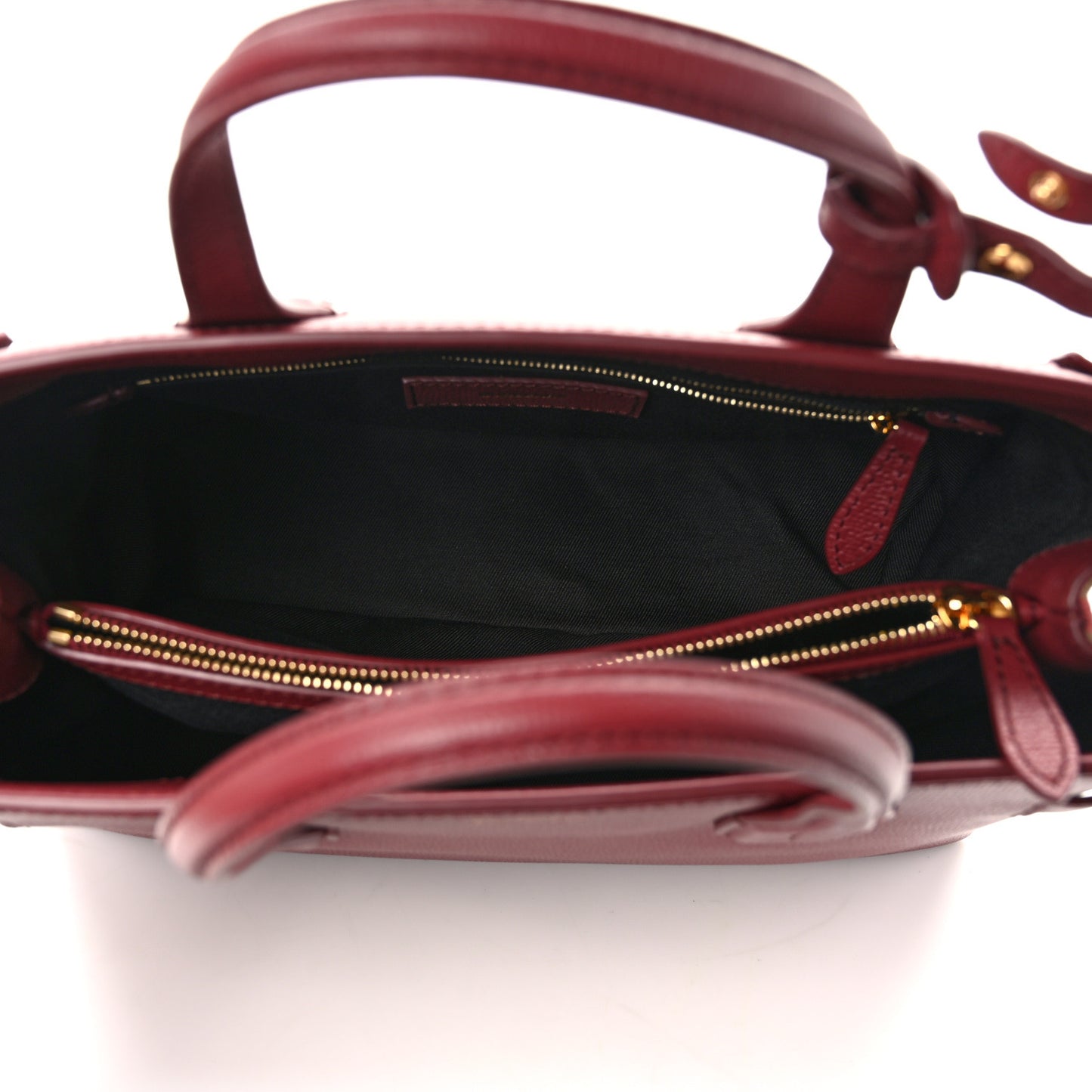 Grainy Calfskin House Check Medium Banner Tote Mahogany Red