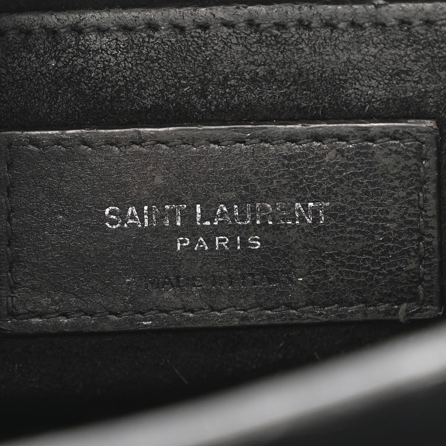 Saint Laurent Calfskin Crocodile Embossed Medium Monogram Sunset Black 6 of 13