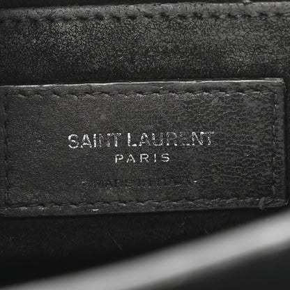 Saint Laurent Calfskin Crocodile Embossed Medium Monogram Sunset Black 6 of 13
