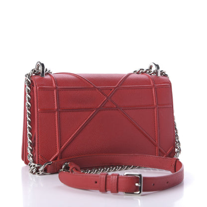 Christian Dior Grained Calfskin Medium Diorama Flap Bag Red 3 of 9