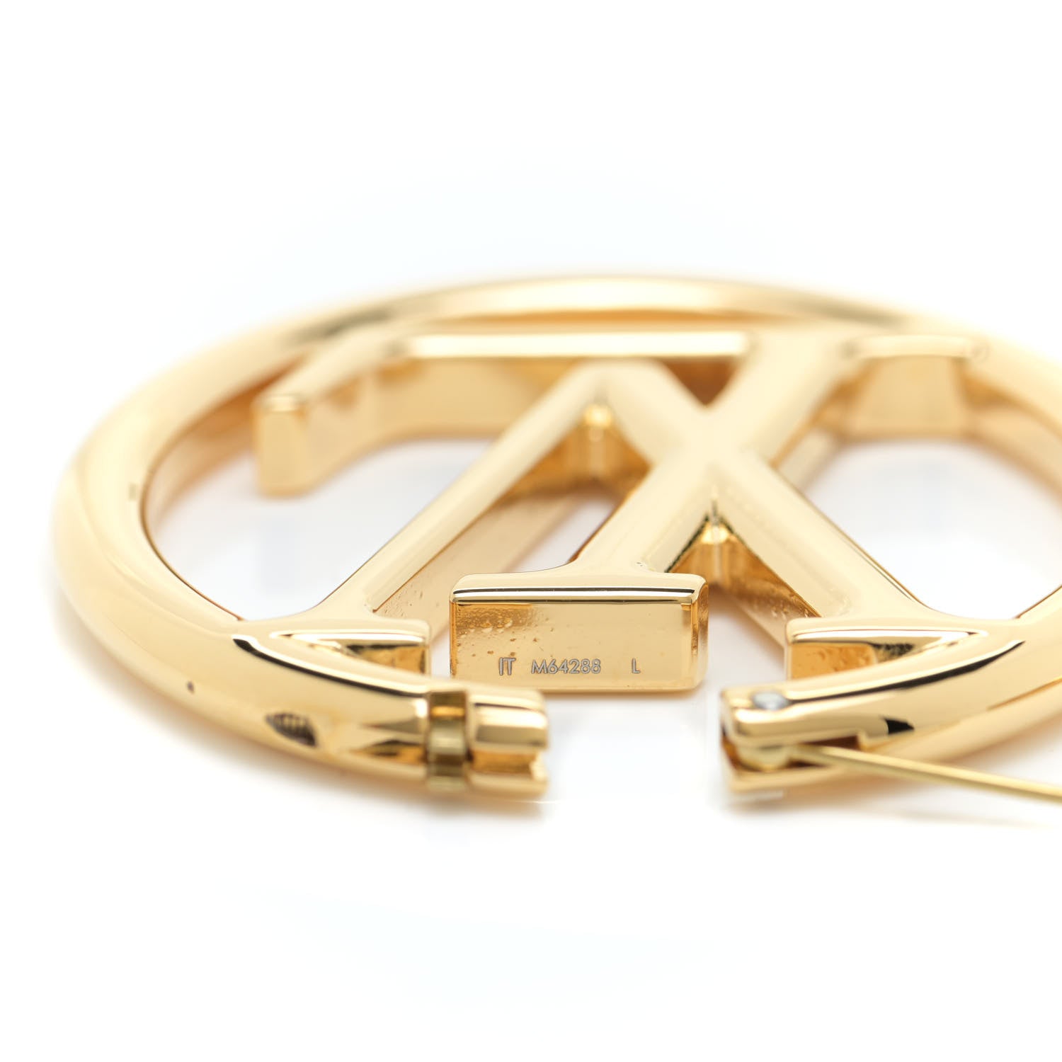 Louis Vuitton Metal Louise Hoop Earrings Gold 5 of 6