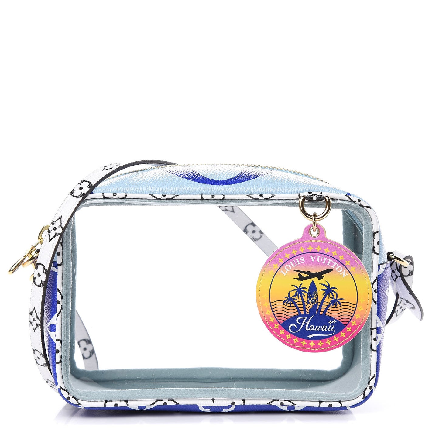 Monogram Giant Hawaii Beach Pouch Blue
