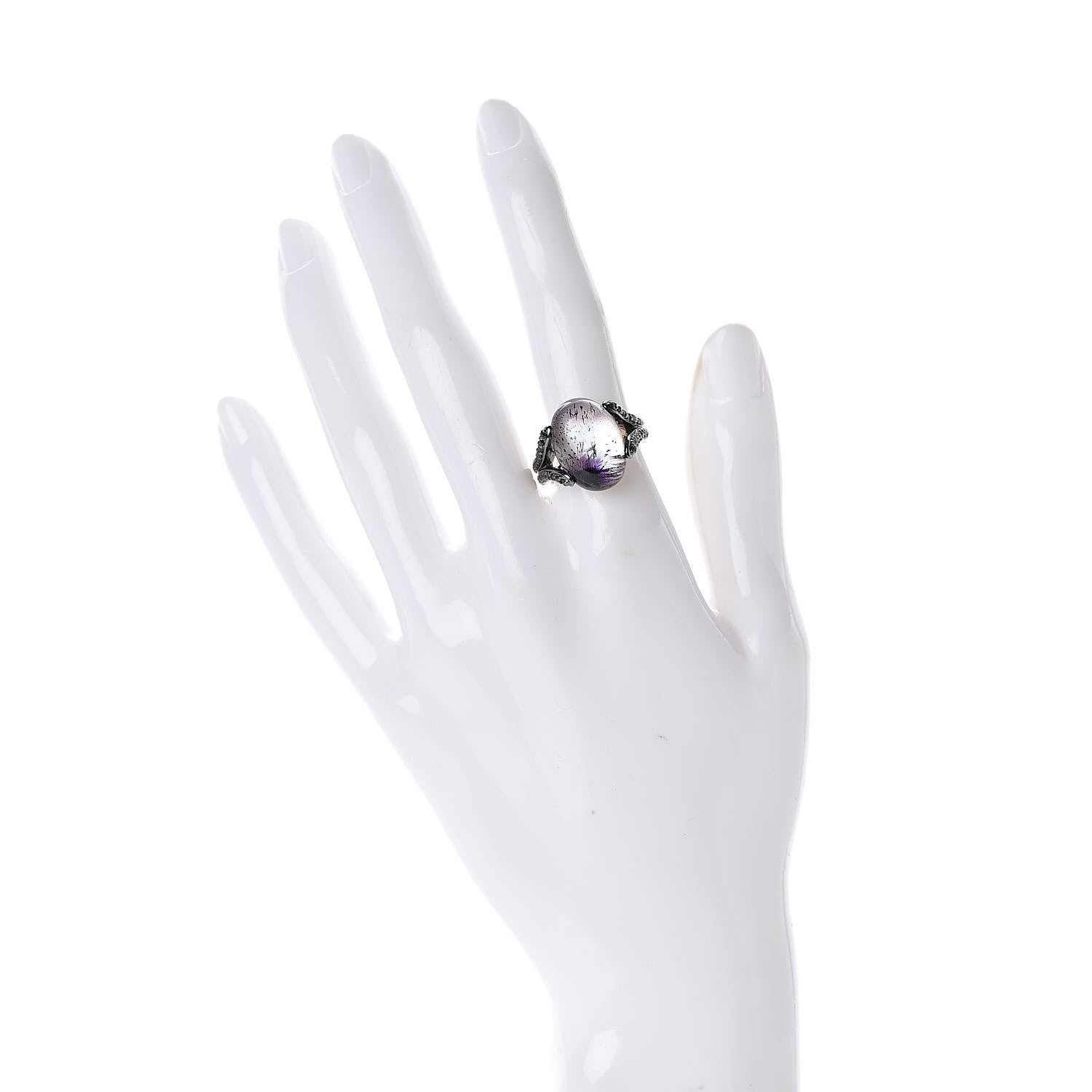 John Hardy Sterling Silver Black Sapphire Amethyst Celestial Orb Doublet Ring 53 6.5 2 of 6