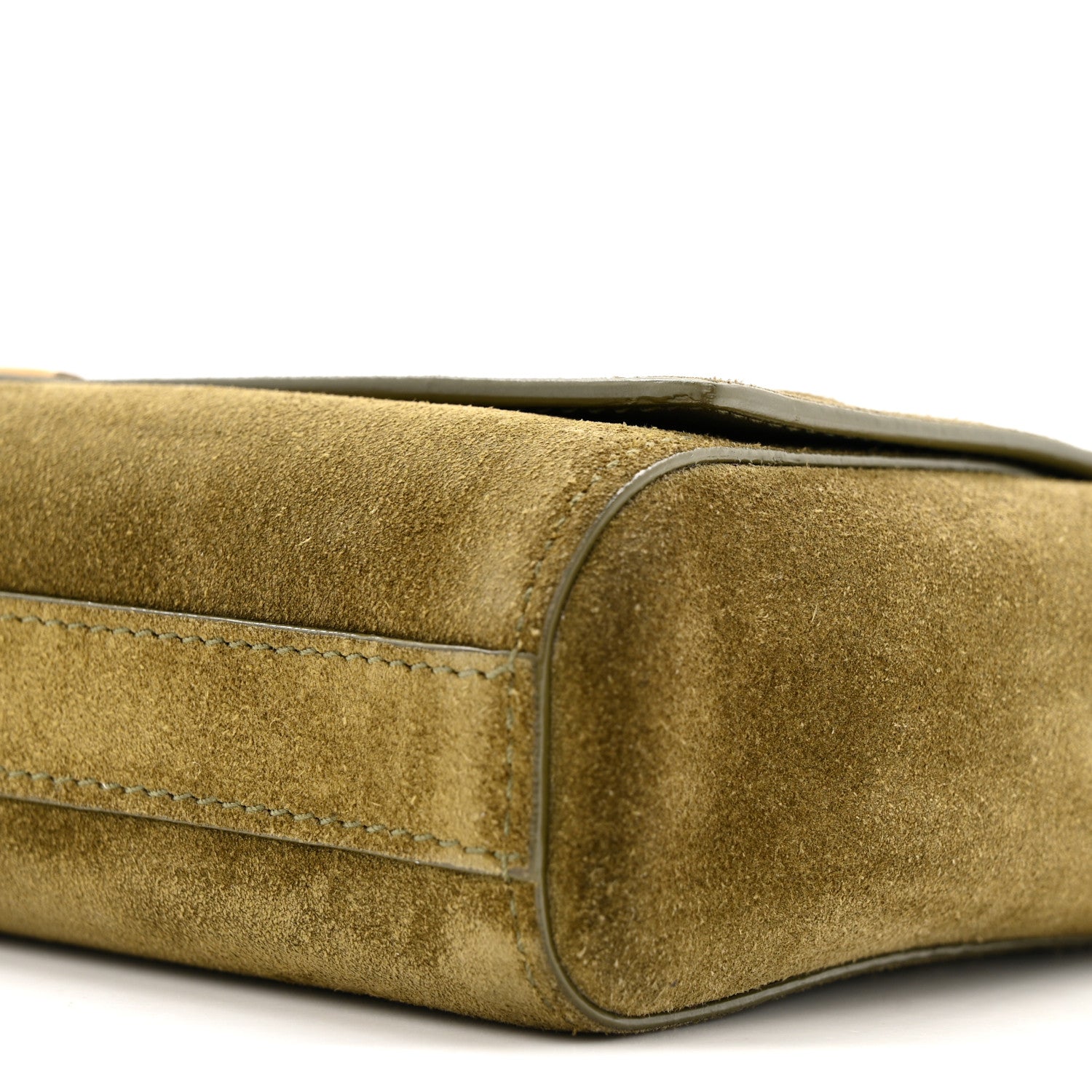 Saint Laurent Smooth Calfskin Suede Small Reversible Monogram Kate Satchel Loden Green 10 of 12