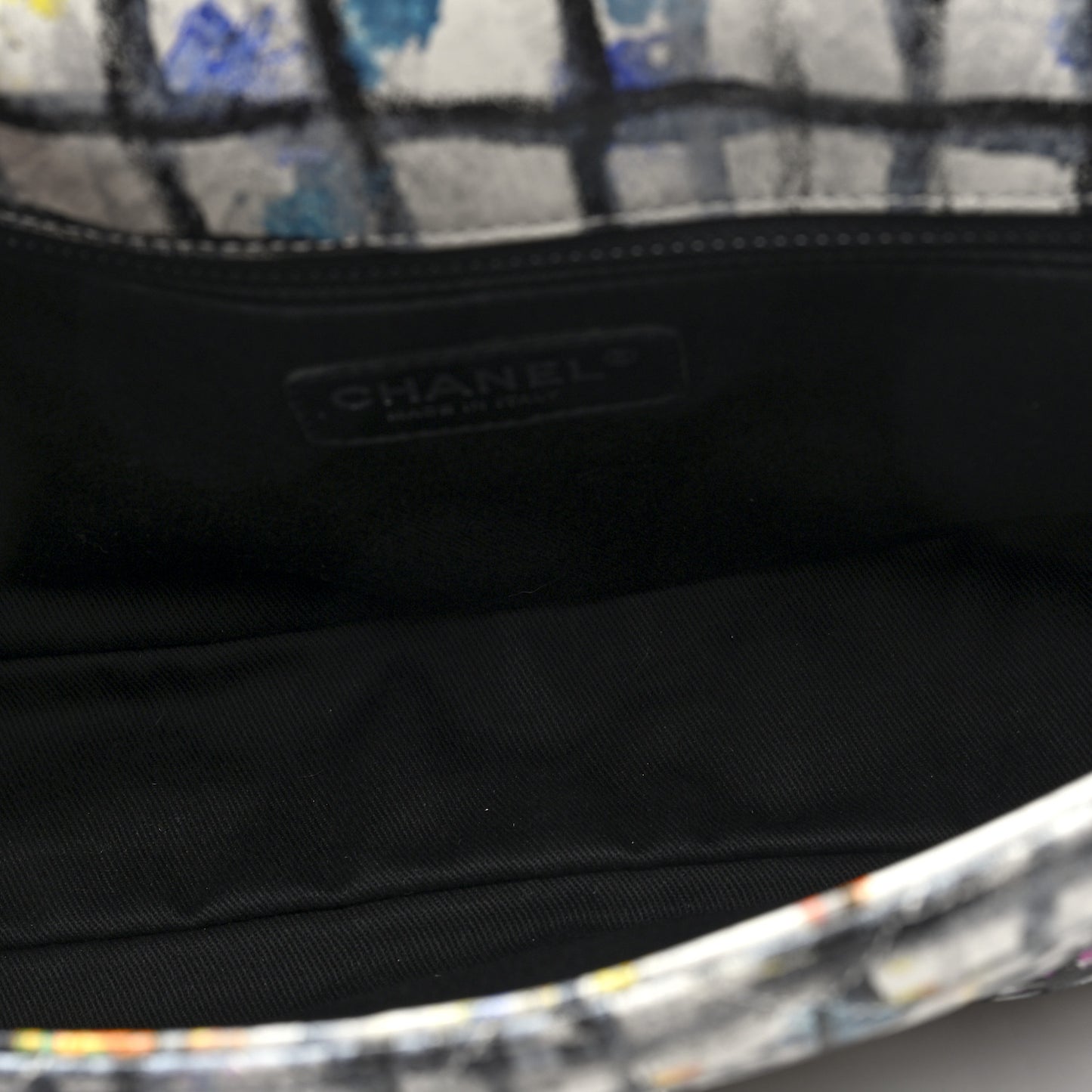 Calfskin Hand Painted Graffiti Flap Multicolor