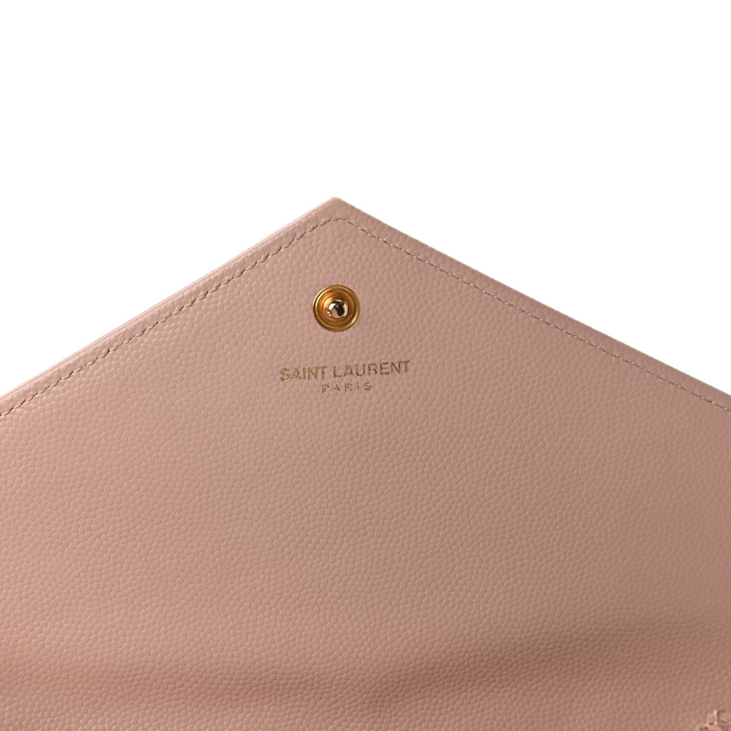 Saint Laurent Grain De Poudre Matelasse Chevron Monogram Chain Wallet Pale Pink 8 of 12