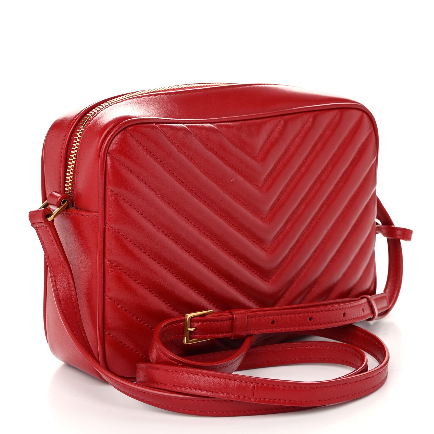 Saint Laurent Calfskin Matelasse Monogram Lou Camera Bag Rouge Eros 3 of 11