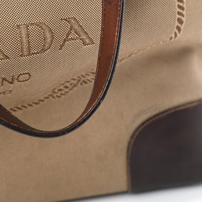 Prada Jacquard Logo Tote Corda Moro 16 of 20