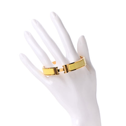 Hermes Enamel Narrow Clic Clac H Bracelet GM Jaune D'Or 2 of 7