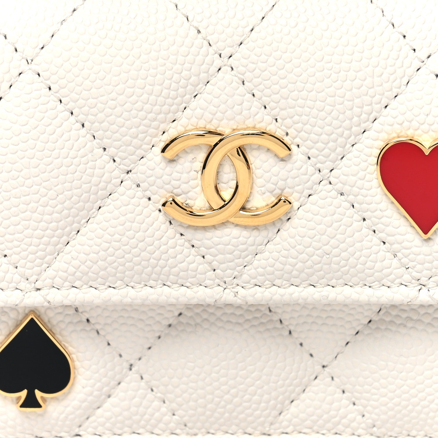 Chanel Caviar Quilted Enamel Coco Casino Double Flap Wallet White 10 of 12