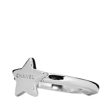 Chanel Sterling Silver Star Logo Ring 54 6.75 4 of 5