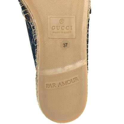 Gucci Denim GG Monogram Espadrilles 37 Blue Tea Cuir 6 of 7