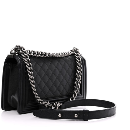 Chanel Caviar Quilted Medium Boy Flap Black 3 of 15