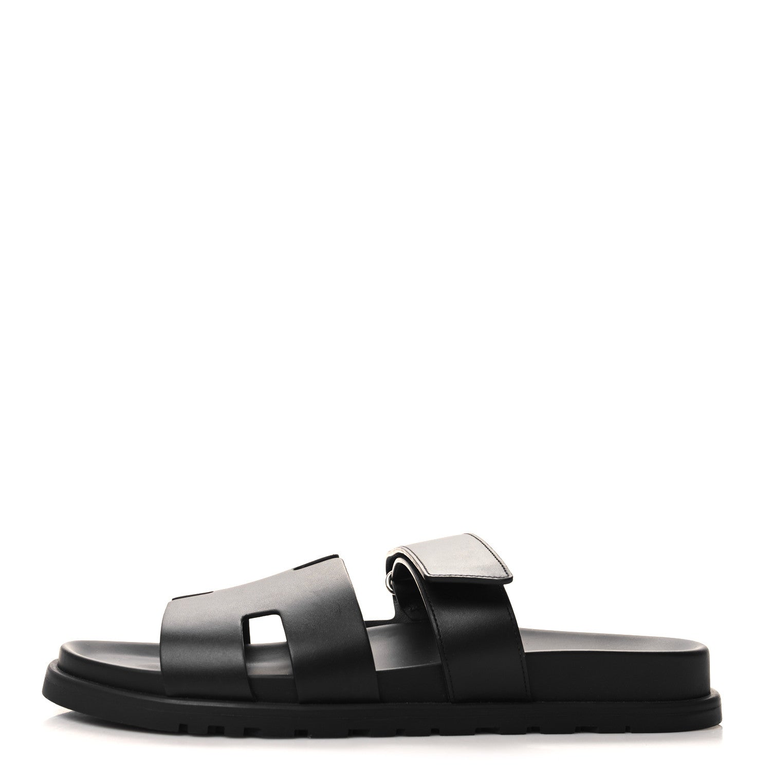 Hermes Calfskin Mens Chypre Sandals 43 Black 1 of 8