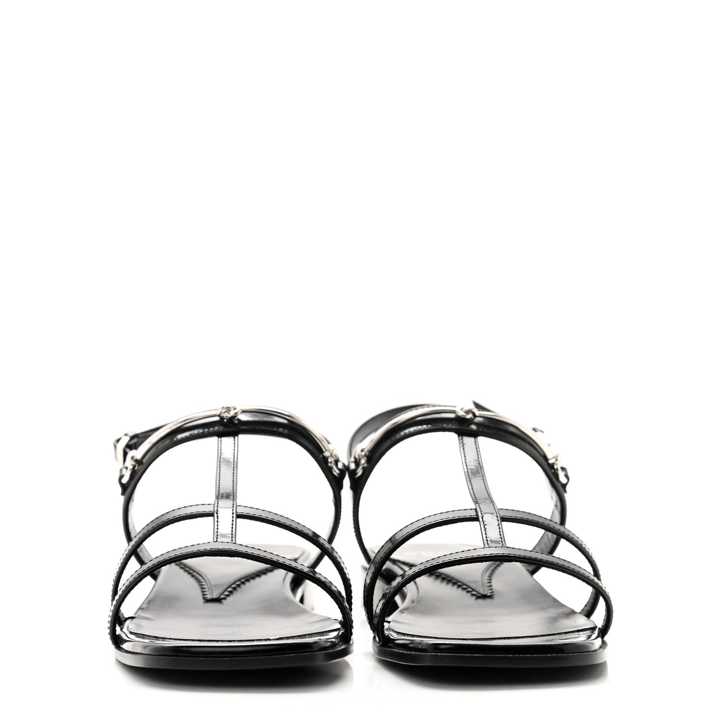 Calfskin Horsebit Divine Slingback Sandals 37 Black