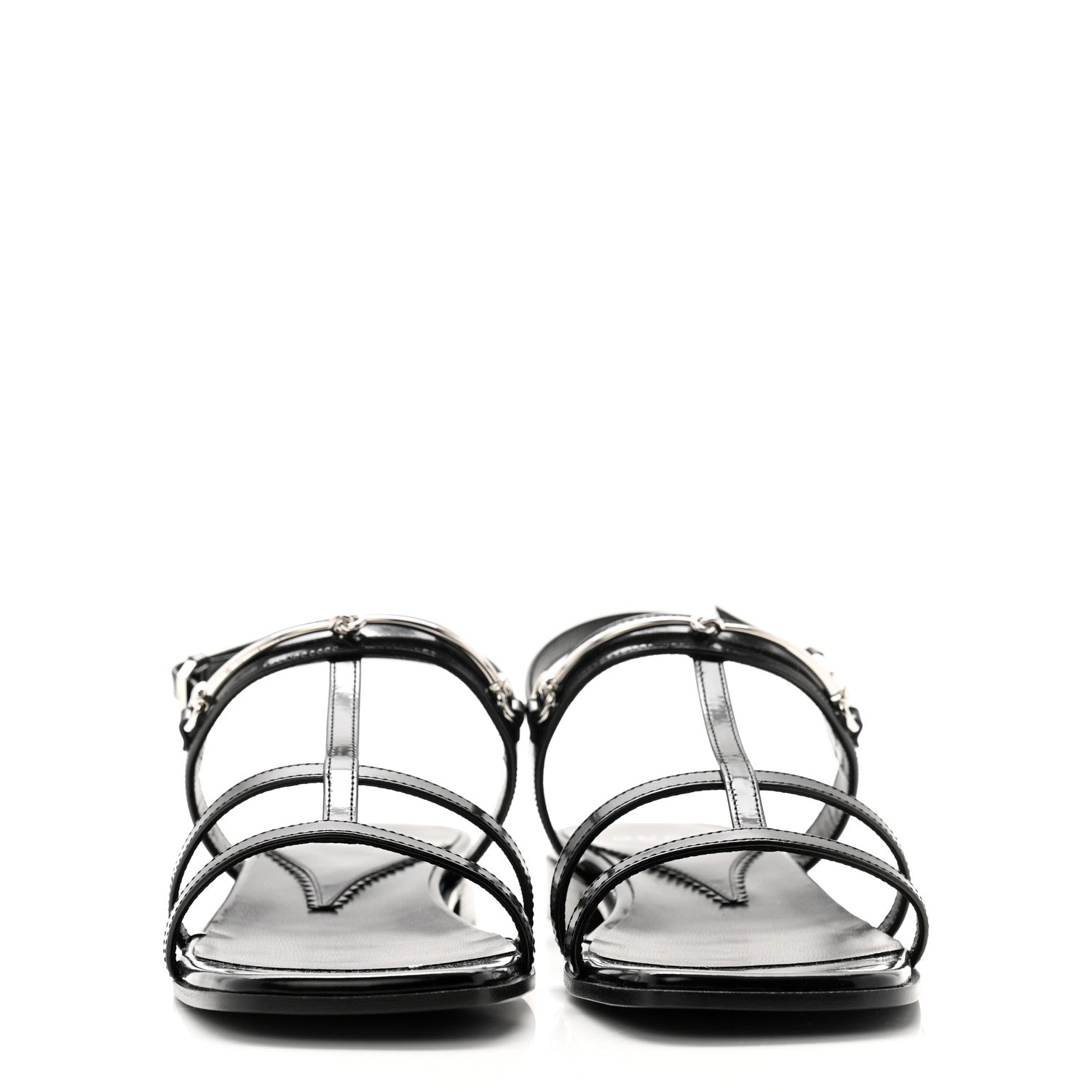 Gucci Calfskin Horsebit Divine Slingback Sandals 37 Black 2 of 8