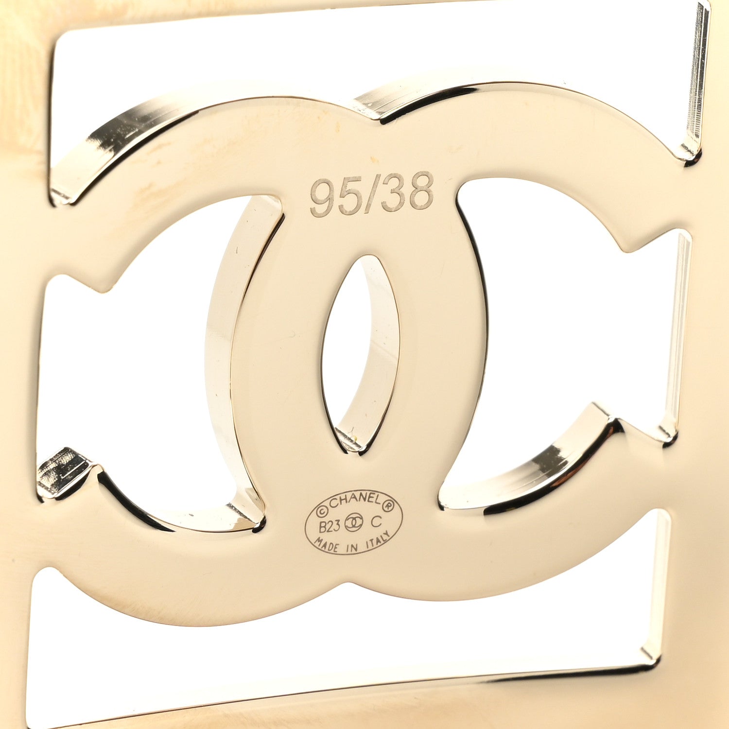 Chanel Lambskin Ruched CC Belt 95 38 Black 4 of 4