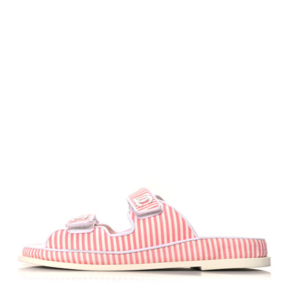 Chanel Printed Calfskin Velcro Dad Flat Mules 40 White Rose 1 of 9