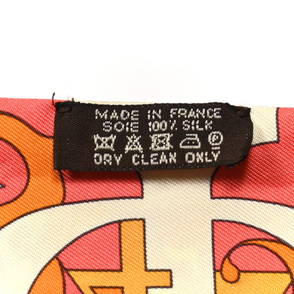 Hermes Silk Le Nombre D'Or Twilly Orange Corail Jaune D'or 4 of 6