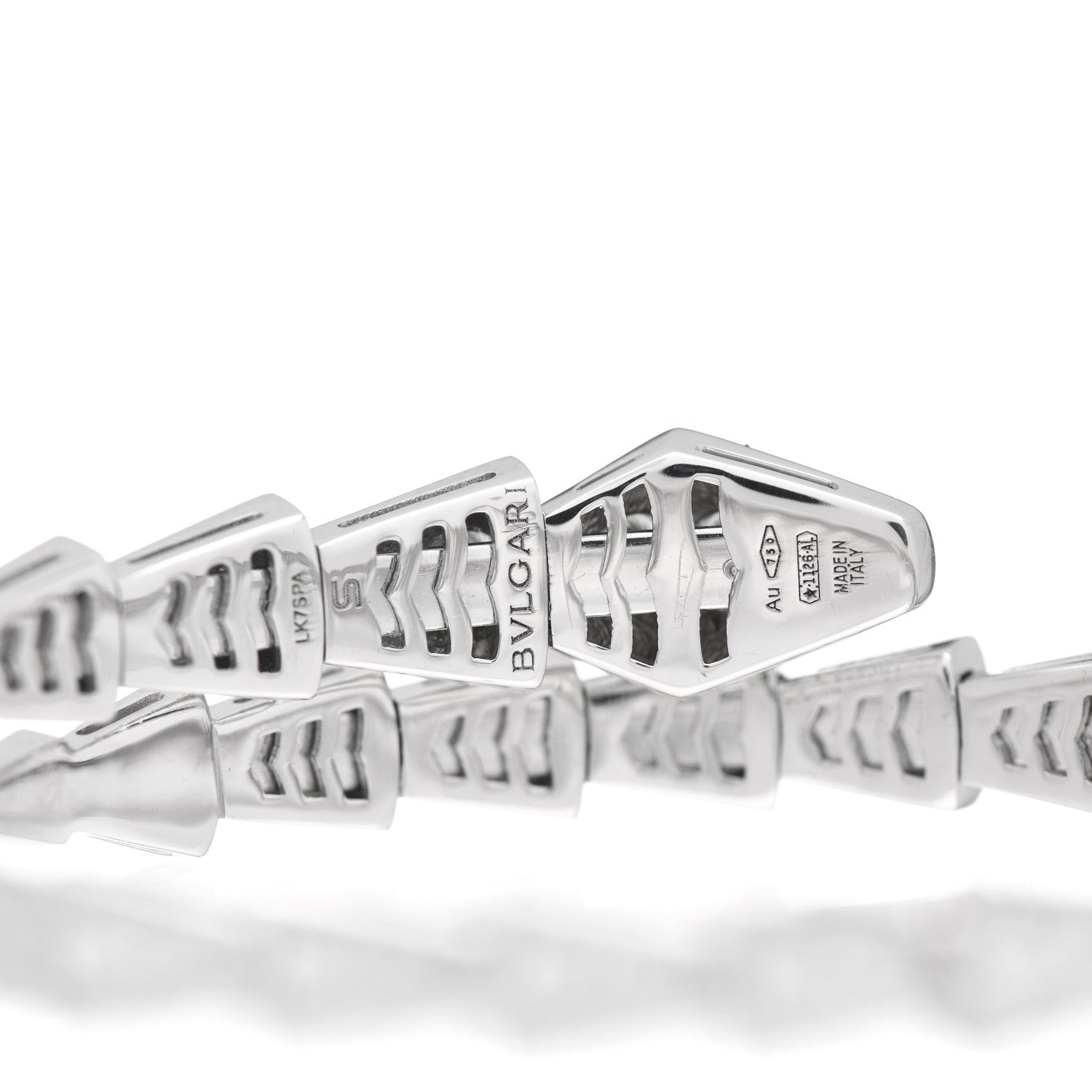 Bulgari 18K White Gold Diamond Serpenti Viper Pave Bracelet S 4 of 5