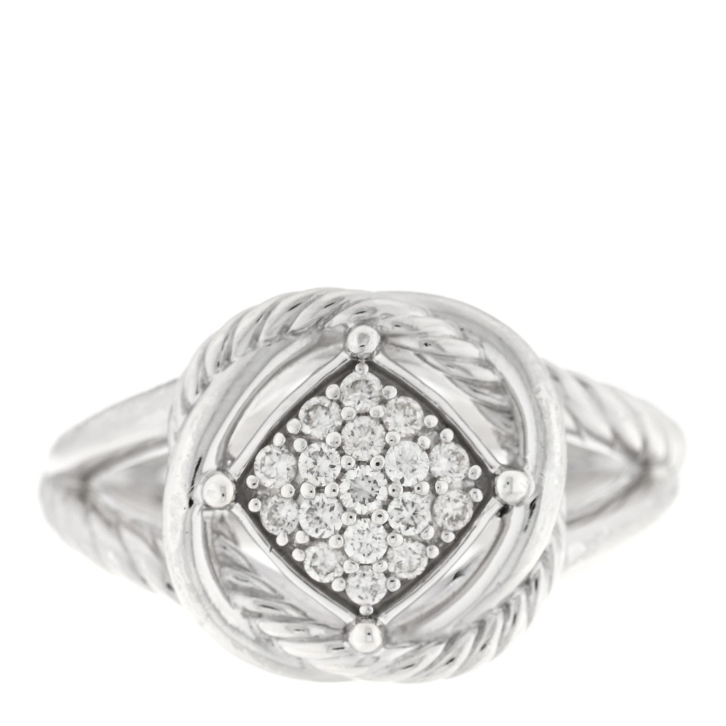 Sterling Silver Diamond Pave 7mm Infinity Ring 50 5.25