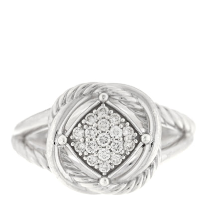 David Yurman Sterling Silver Diamond Pave 7mm Infinity Ring 50 5.25 1 of 4