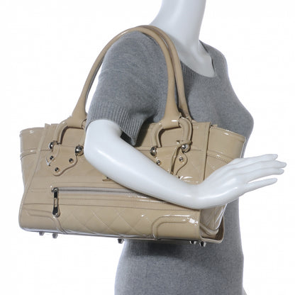 Burberry Patent Quilted Large Manor Beige 2 of 10