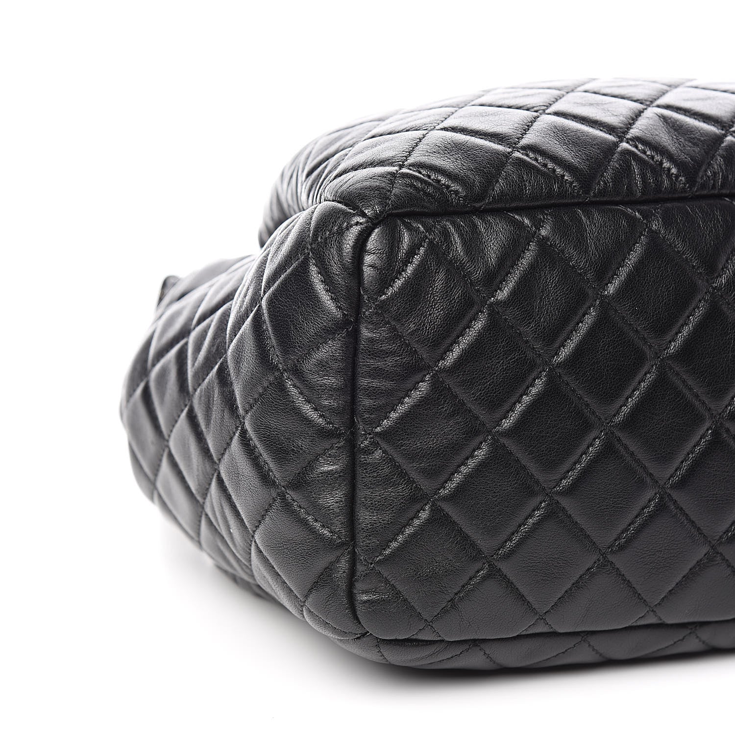 Chanel Lambskin Quilted CC Chain Drawstring Tote Black 8 of 11