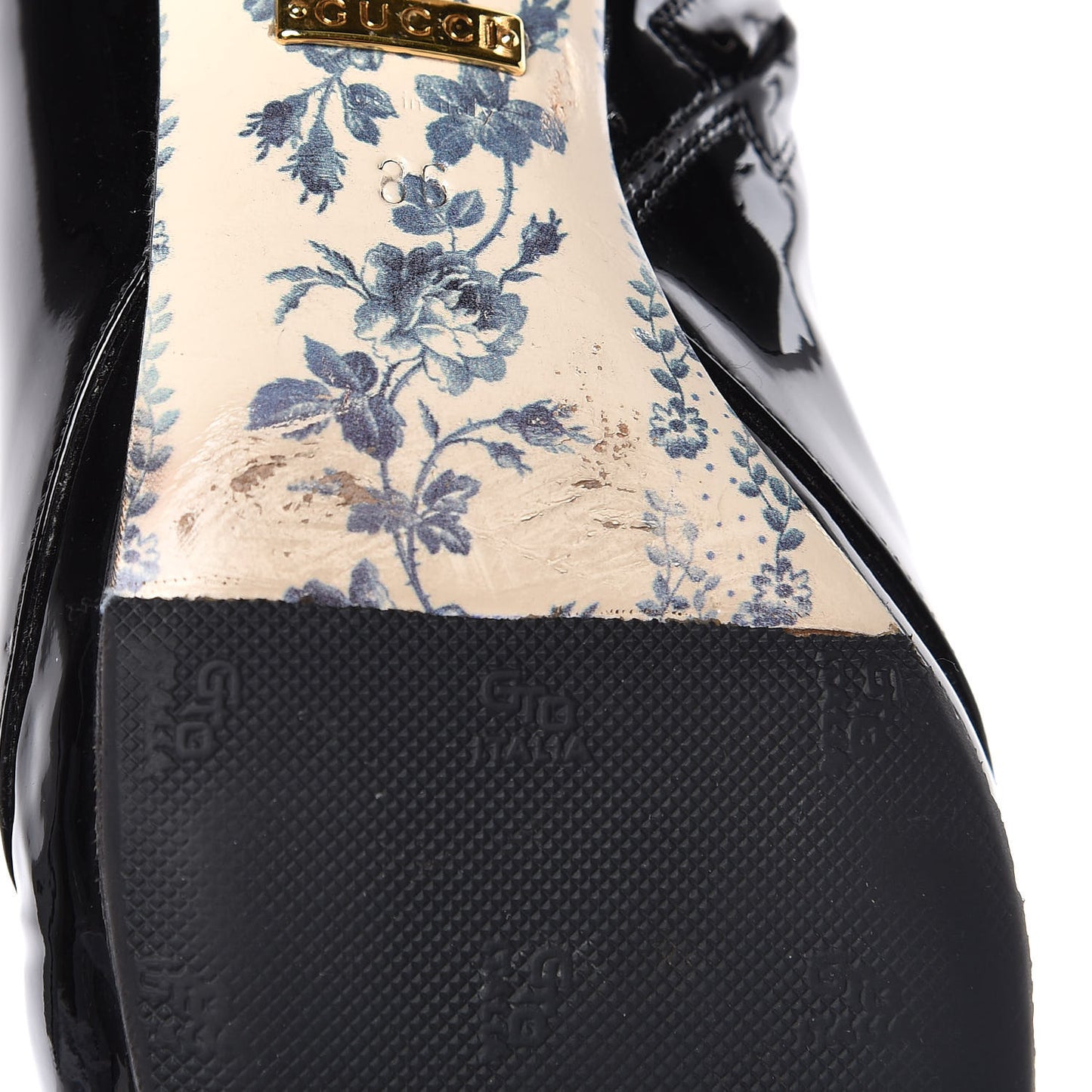 Vernice GG Victoire 55mm Ankle Boots 36 Black