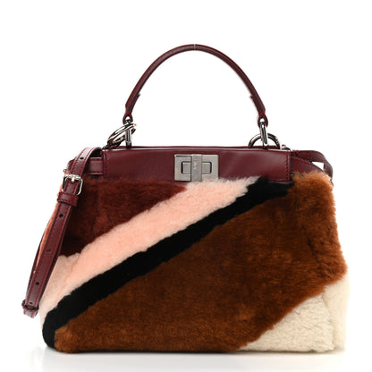 Fendi Shearling Nappa Mini Peekaboo Iconic Satchel Multicolor 1 of 11