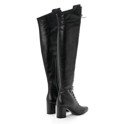 Saint Laurent Calfskin Babies 70 Lace-Up Boots 36.5 Black 4 of 7