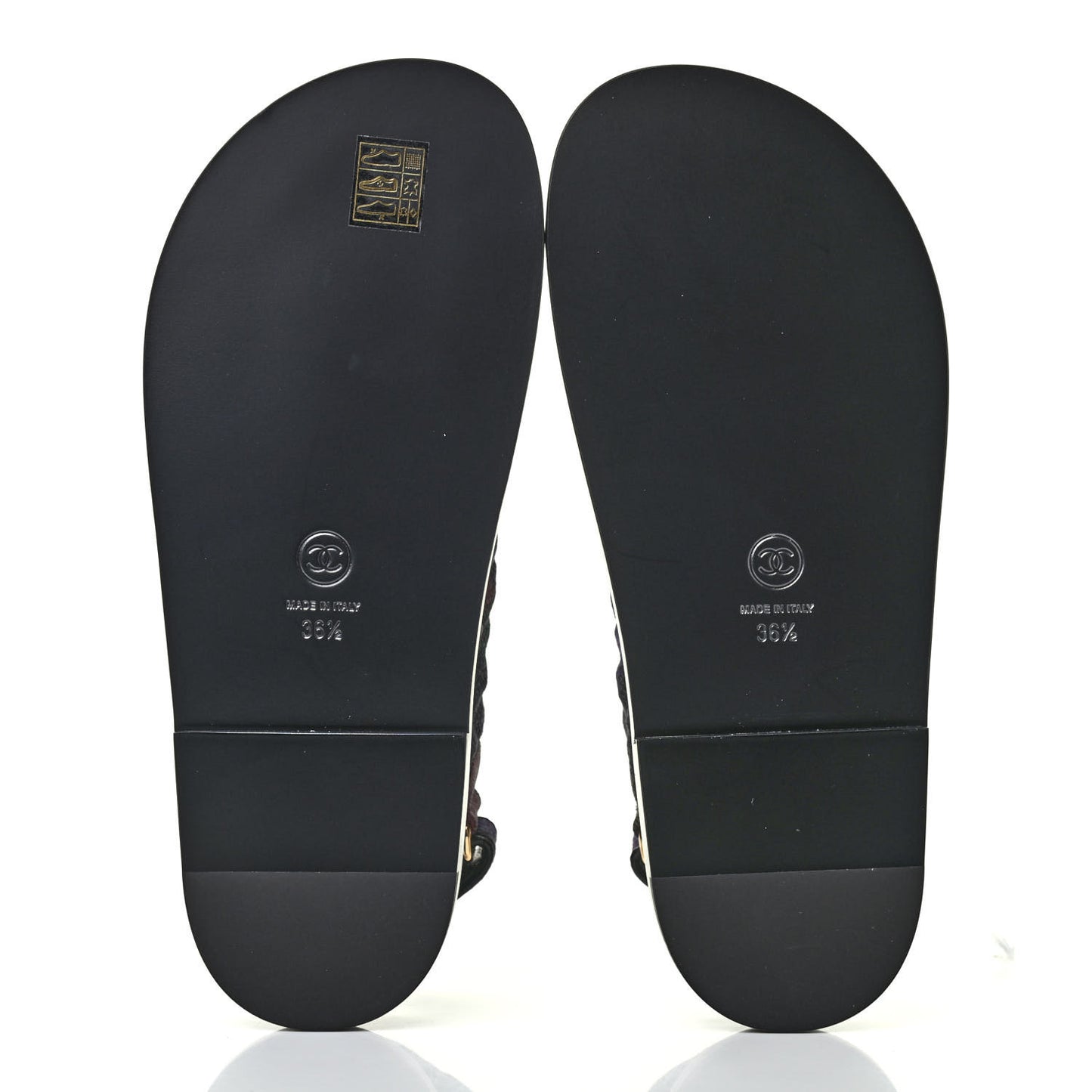 Denim Quilted Dad Sandals 36.5 Black Multicolor